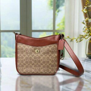 Coach Chaise Crossbody Bag In Signature Canvas C8487 - Tan Rust